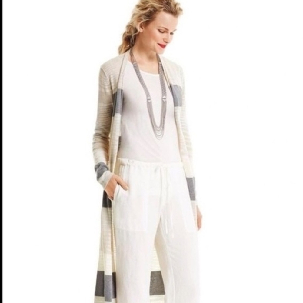 CAbi white linen pants